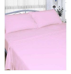 Rayyan Linen Thermal Flannelette Flat Sheet 100% Cotton Brushed Luxury Soft Flat Bed Sheet Or Pillowcases (Pink, King)