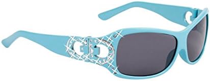 Girls Fashionable Rhinestone Vented Kids Butterfly Sunglasses UV400 - Ages 3-10 (Blue)