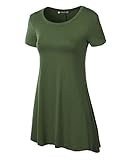 LL WT770 Womens Short Sleeve Handkerchief Hem Tunic XXXL OLIVE