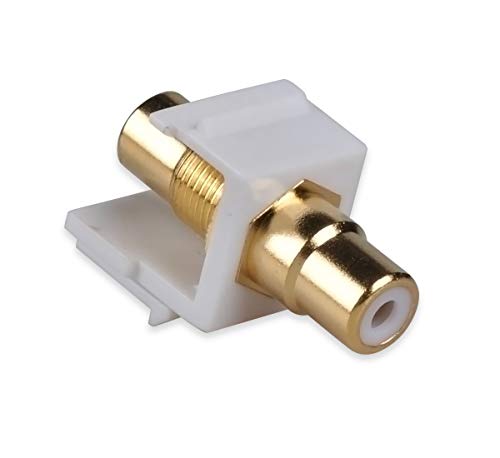 DCFun RCA Wall Plate, Composite RCA Wallplates with Female to Female RCA Keystone Jack Insert - 1 Port