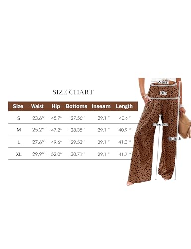 Rheane Palazzo Pants for Women Beach Pants for Women Boho Pants for Women High Waisted Brown Linen Pants Women (Brown L)