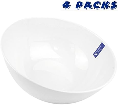 WINCANG 7" Fine Bone China Cereal/Soup Bowl Set -4 Packs,White