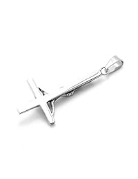 Xusamss Punk Titanium Steel Inverted Cross Pendant Skull Necklace,24inches Chain