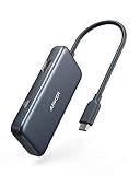 Anker USB C Hub, 4-in-1 USB C Adapter, with 4K USB C to HDMI, 2 USB 3.0 Ports, 60W Power Delivery Charging Port for MacBook Pro 2016/2017/2018, ChromeBook, XPS, and More (Space Grey)