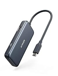 Anker USB C Hub, adaptador 4 en 1 USB C con 4K USB C a HDMI, 2 puertos USB 3.0, 60 W de puerto de carga para MacBook Pro 2016 2017 2018, iPad Pro 2018, ChromeBook, XPS, y más (gris espacio)