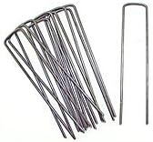 (Pack of 100) Rust Resistant 6 inch X 1 inch Landscape Fabric and Garden Anchor Pins Made with Galvanized Steel