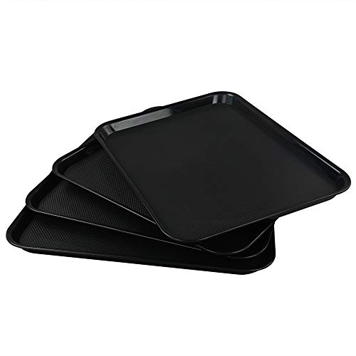 Nicesh 4Pack Plastic Fast Food Serving Trays, Black Pricepulse