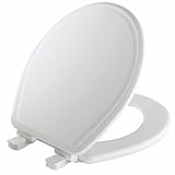 MAYFAIR 848SLOWB 000 Toilet Seat will Slow Close, Never Loosen and Easily Remove, ROUND, Durable Enameled Wood, White