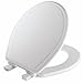 MAYFAIR 848SLOWB 000 Toilet Seat will Slow Close, Never Loosen and Easily Remove, ROUND, Durable Enameled Wood, White primary