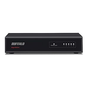 BUFFALO Giga対応 金属筺体 電源内蔵 5ポート ブラック スイッチングハブ LSW4-GT-5NS/BK