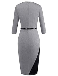 Hhomeyee elegante mosaico vaina de la mujer sin mangas vestido Business b290