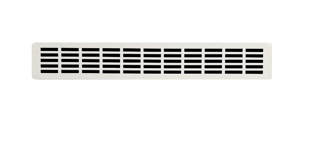 DEMLOU – White Aluminium Air Vent Grille – Powder Coated Plinth Heat Vent for Kitchen Cabinet or Drawer – Slim Skirting Vent Cover - RAL 9016 White - 44 x 7 cm.