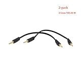 Riipoo 3.5mm AUX Audio Cable - 2-Pack 15cm 1/8