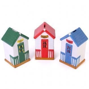 Ocean Waves Salvadanaio A Forma Di Cabina Da Spiaggia Red