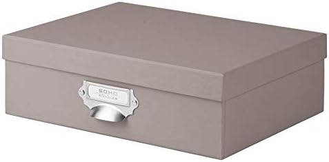 Rössler Papier 1343452490 - S.O.H.O. Opbergdoos met handvat en beschrijfbaar inlegetiket, taupe, 337 x 105 x 255 mm, 1 stuk