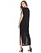 Milumia Women's Bohemian Floral Embroidery Split Maxi Dress Cover Ups Black M