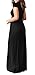 VIISHOW Women's Short Sleeve Loose Plain Maxi Dresses Casual Long Dresses with Pockets(Black, Small)
