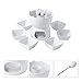 MALACASA Fondue Pot Set Two-layer Porcelain Tealight Chocolate Fondue with Dipping Bowls and Forks for 6, Cheese Fondue or Butter Fondue Set, White