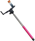 Celfie Bluetooth Wireless Selfie Stick for Apple iPhone 6 6+ Plus 5S 5 5C 4S 4 3GS Samsung Galaxy Note 4 Note 3 Note 2 S5 S4 S3 Google Nexus 5 Nexus 4 HTC One M8 M7 LG G3 G2 - Pink