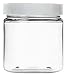 Clear 4 oz Plastic Jars with White Lids (6 pk) with Mini Jar - PET Round Refillable Containers