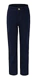 Bienzoe Big Girl's School Uniforms Cotton Stretchy Slim Flat Front Adjust Waist Pants