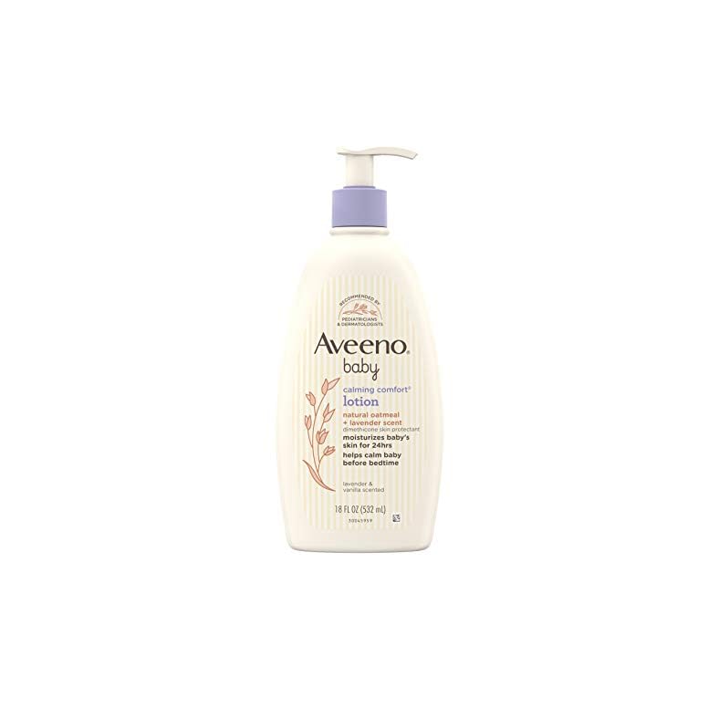 Aveeno Baby Calming Comfort Moisturizing Lotion with Relaxing Lavender & Vanilla Scents, Non-Greasy Body Lotion with…
