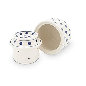 Bunzlauer Butter Dish with Water Cooling for 175 g, Height 10.7 cm, Diameter 11.0 cm, Volume 0.2 Litres, Decor 37