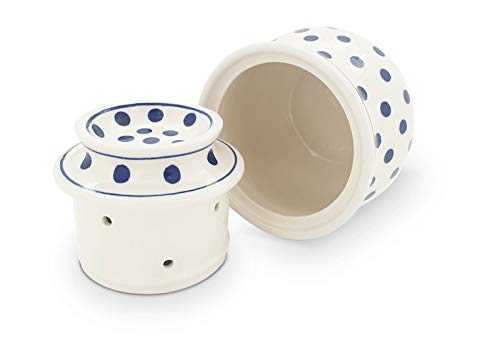 Bunzlauer-Butter-Dish-with-Water-Cooling-for-175-g-Height-107-cm-Diameter-110-cm-Volume-02-Litres-Decor-37 Bunzlauer Butter Dish with Water Cooling for 175 g, Height 10.7 cm, Diameter 11.0 cm, Volume 0.2 Litres, Decor 37