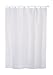 Extra Long (7 Feet / 84 Inches) White Fabric (Polyester / Nylon) Shower Curtain with Metal Grommets (Buckles) at the Top, and a Weighted Hem at the Bottom to Reduce Billowing. Water Repellent.