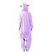 Itopfox Unisex Adult Pajamas Purple Unicorn Kigurumi Cosplay Polar Fleece Sleepwear S