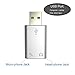 USB Audio Adapter AllEasy External Audio Sound Card Adapter with Speaker Headphone and Microphone Jack for USB Audio Device - Silver