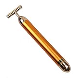 Beauty Bar T Jade Head - Fire Eyes-DIY Energy 24K Gold Pulse Face Wrinkles Massager Facial Body Skin Care Vibrating Massage Tools Birthday Gift (Gold)