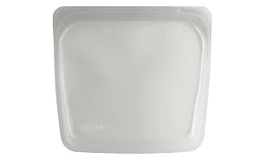 Stasher Reusable Silicone Food Bag, Sandwich Bag, Sous vide Bag, Storage Bag, Clear