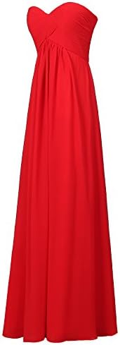 BISLU Sweetheart Bridesmaid Chiffon Prom Dress Long Evening Gown