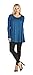 Free to Live Women's 3 Pack: Loose Flare Fit Tunics (Black, Charcoal, Teal),Large