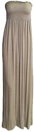 GirlsWalk Girls Walk Women's Plus Size Plain Boob Tube Bandeau Sheering Maxi Dress