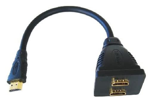 HDMI Splitter Cable Adaptor (15cm AM to 2 x AF Black)