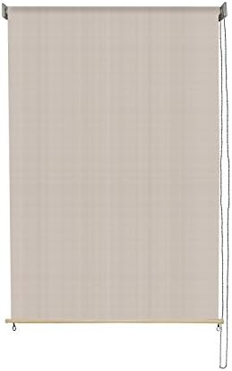 Sunlax 4' x 6' Exterior Sun Roller Shade UV Block Window Blinds in Color Sesame