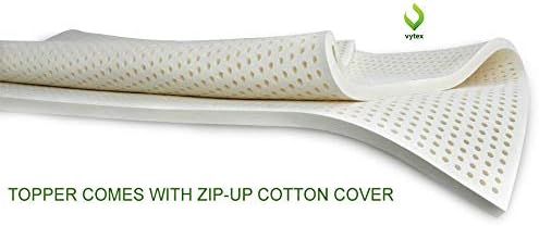 Vytex Cotton Covered 100% Natural Latex Topper Firm Collection The Only Virtually Allergen Free Latex - Firm - King Size 1" Inch