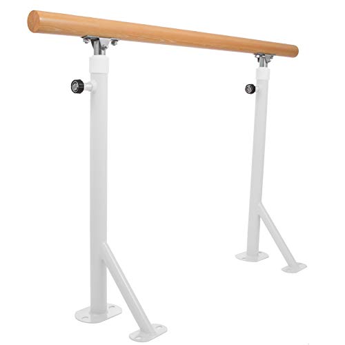 Popsport Ballet Barre Free Standing Balance Barre Ballet Barre Wood Freestanding Stretch Dance Bar (5FT,White Single)