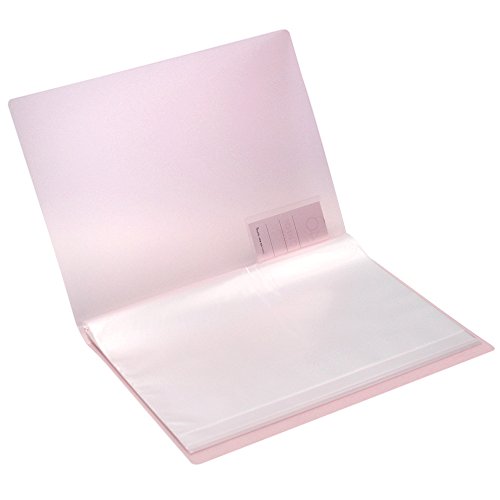 M-Aimee 40-Pocket Protector Presentation Book A4 Size 80-Page Capacity Available for Report Sheets, Artworks, Music Sheets, Clippings (Pink)