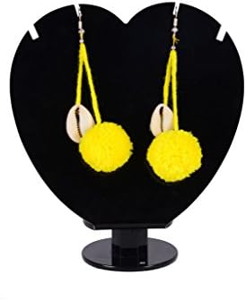 Taashya Womens Earrings Yellow round Pompom, with dangling Earring Fashion Jewellery