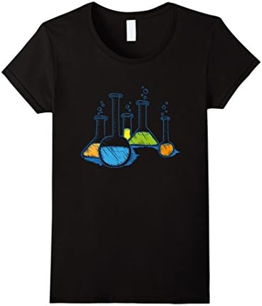 Women's Science Experiment Lab Beaker Test Tube T-shirt Medium Black