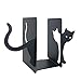 Black Cat Book Ends - Decorative Bookend for Shelves,Book Holder for Desktop, Cute Animal Decor for Home & Office, Gift for Cat Lovers L15.7(A Set) x D5 x H 7