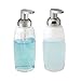 mDesign Refillable Glass Foaming Hand Soap Dispenser - Foam Soap Pump Bottle Container for Bathroom Counter Top - Foam Soap Dispenser - Malloy Collection - 2 Pack - Clear/Frost/Brushed Chrome
