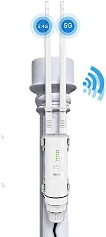 Outdoor Wireless Access Point, High Power AC600 Outdoor WiFi Range Extender for Garden Backyard Patio Wireless, Dual Omni Directional Antennas, IP65 Weatherproof, Passive PoE