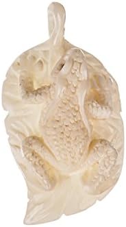 Curious Designs Bone Pendant - Frog on a Leaf, Approx 2 Inches