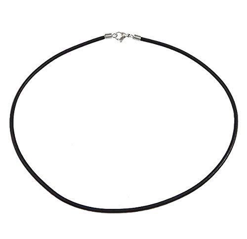 Vifaleno Leather Necklace Cord, Real Leather, Black, 2mm, Stainless Steel Lobster Clasp
