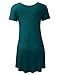 A.F.Y All For You Women's Short Sleeve V-Neck Flare Tunic Teal X-Large