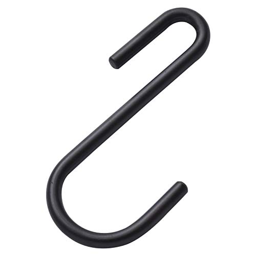 Photo 1 of SayHi2U Heavy Duty S Hooks, Stainless Steel Rack Hooks Hanging Hangers S Shaped Hooks for Pan Pot Clothes Towel Bag Robe Plants (Black, 10 Pack)